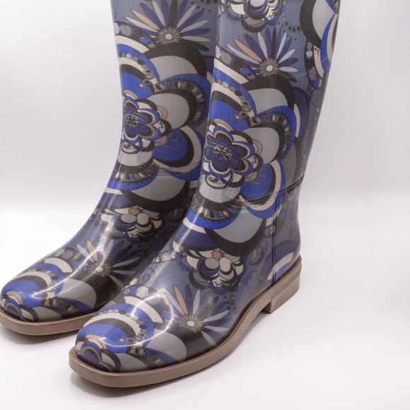 Emilio Pucci - Printed Rubber Rain Boots - Size 38 / US 7.5 - Picture 2 of 4